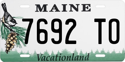 ME license plate 7692TO
