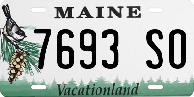ME license plate 7693SO