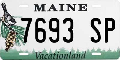 ME license plate 7693SP