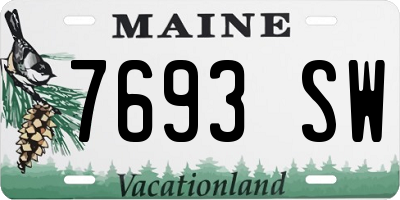 ME license plate 7693SW