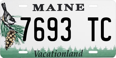 ME license plate 7693TC
