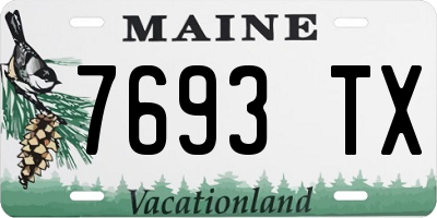 ME license plate 7693TX