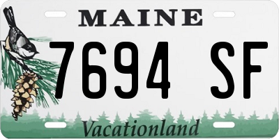 ME license plate 7694SF