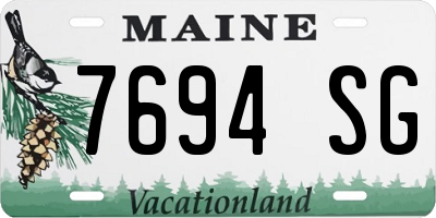 ME license plate 7694SG