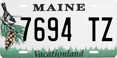 ME license plate 7694TZ