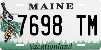 ME license plate 7698TM