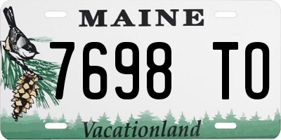 ME license plate 7698TO
