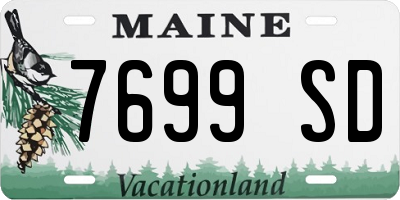 ME license plate 7699SD