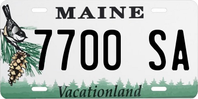 ME license plate 7700SA