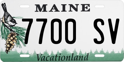 ME license plate 7700SV