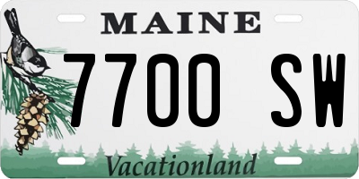 ME license plate 7700SW