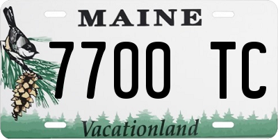 ME license plate 7700TC