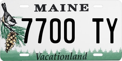 ME license plate 7700TY