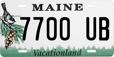 ME license plate 7700UB