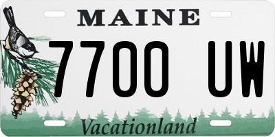 ME license plate 7700UW