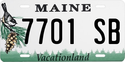 ME license plate 7701SB