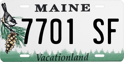 ME license plate 7701SF