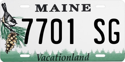 ME license plate 7701SG