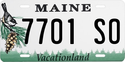 ME license plate 7701SO