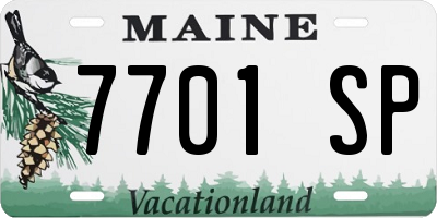 ME license plate 7701SP