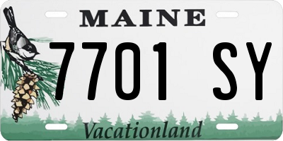 ME license plate 7701SY