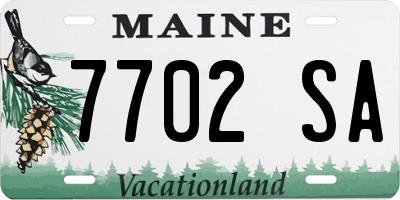 ME license plate 7702SA