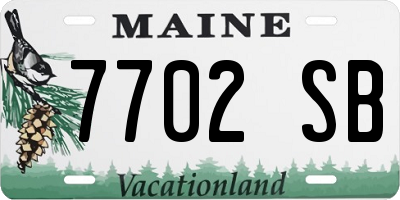 ME license plate 7702SB