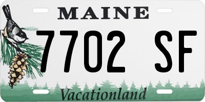 ME license plate 7702SF