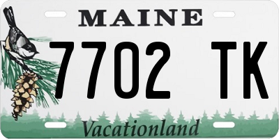 ME license plate 7702TK