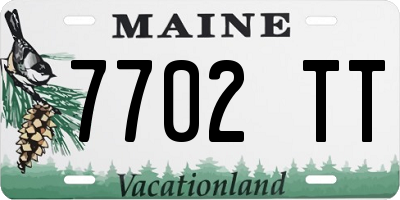ME license plate 7702TT