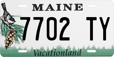 ME license plate 7702TY