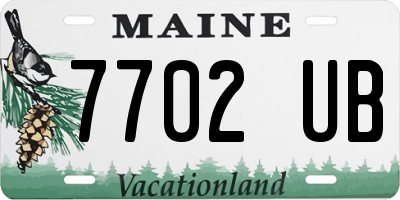 ME license plate 7702UB