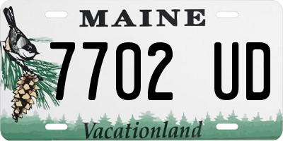 ME license plate 7702UD