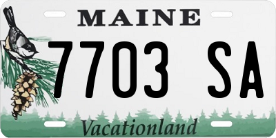 ME license plate 7703SA