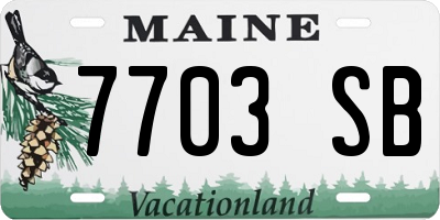 ME license plate 7703SB