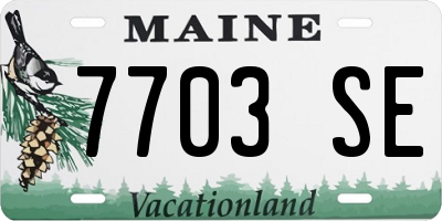 ME license plate 7703SE