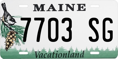 ME license plate 7703SG