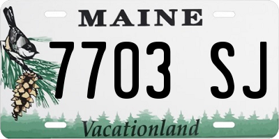 ME license plate 7703SJ