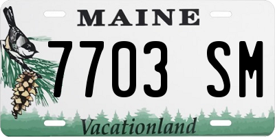ME license plate 7703SM