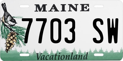 ME license plate 7703SW