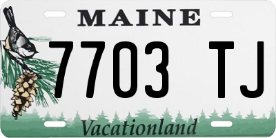 ME license plate 7703TJ