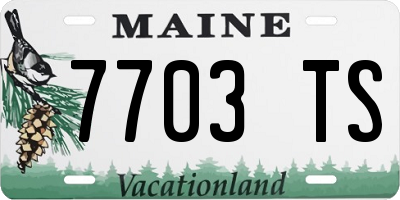 ME license plate 7703TS