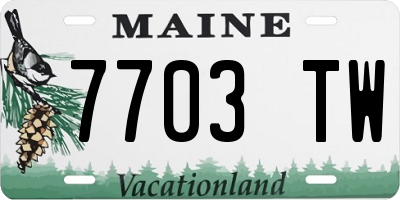 ME license plate 7703TW