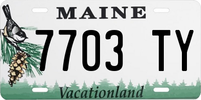 ME license plate 7703TY