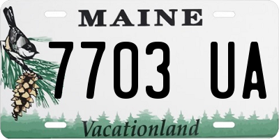 ME license plate 7703UA