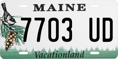 ME license plate 7703UD