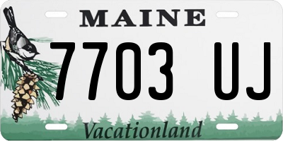 ME license plate 7703UJ