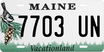 ME license plate 7703UN