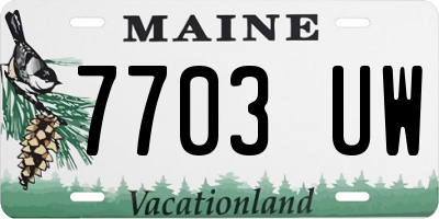 ME license plate 7703UW