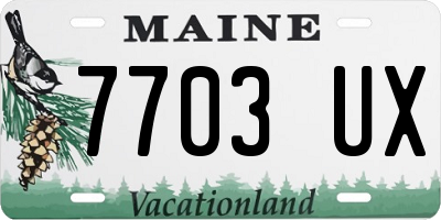 ME license plate 7703UX